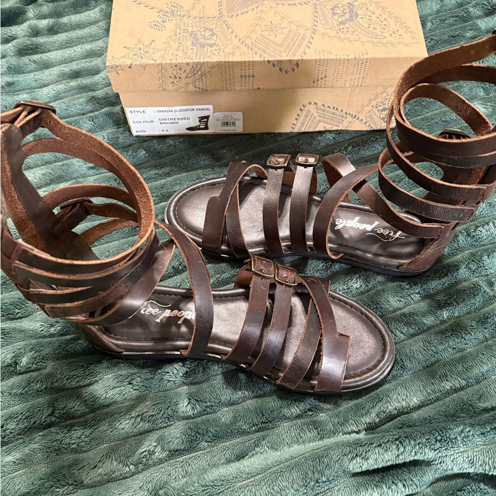 Free People Brown Strappy Sandals